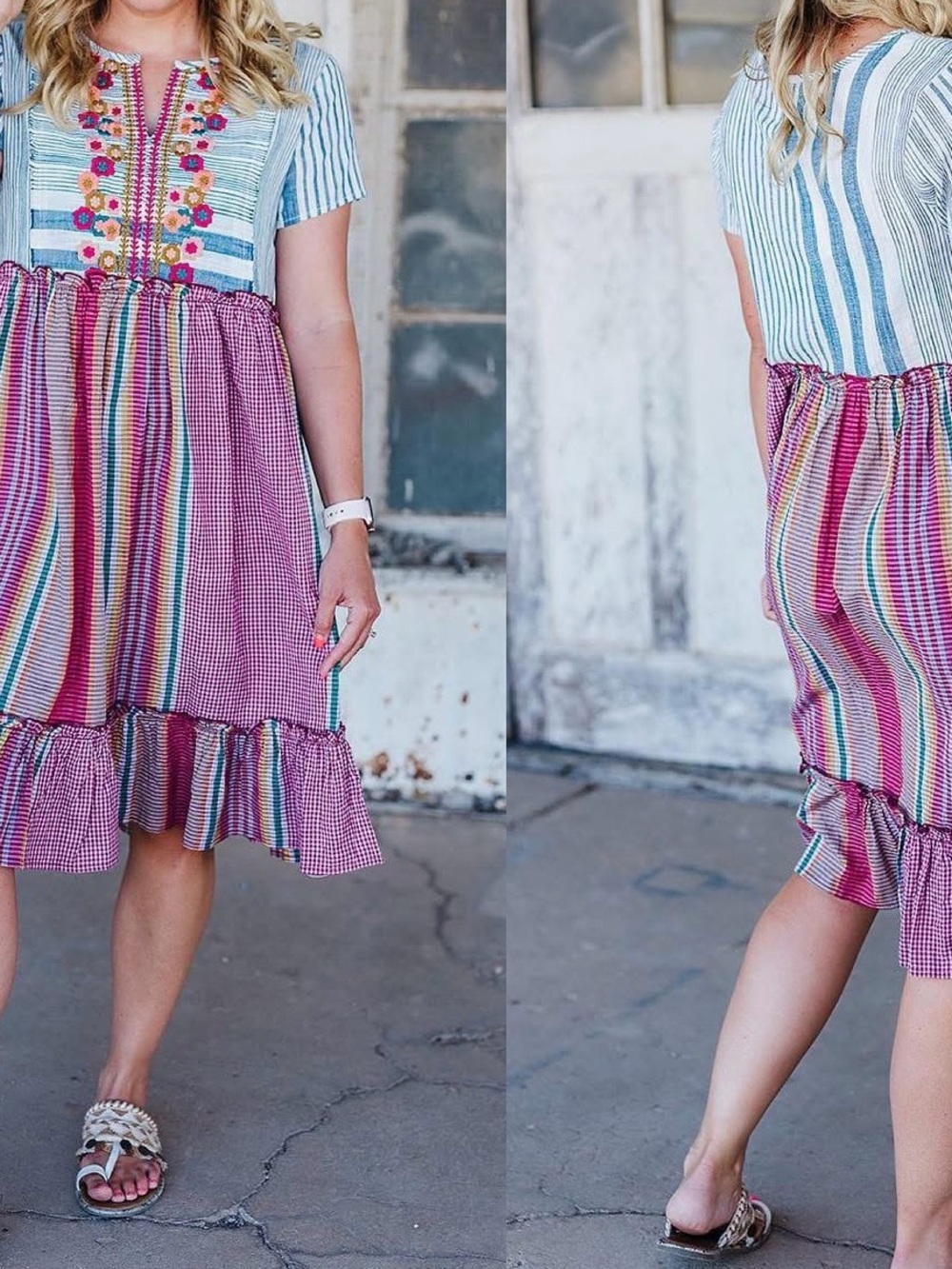 Dress - MIDI - Layerz Clothing - Gypsy - Ethnic - light cotton - size M